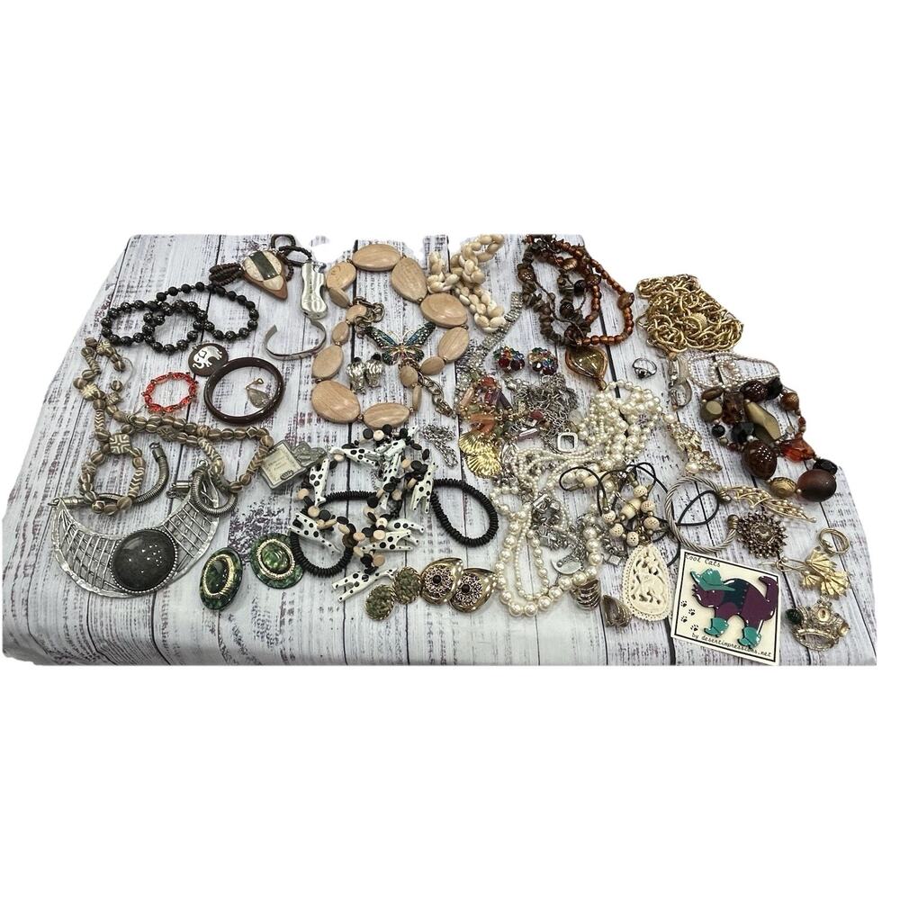 5 + Pound Lb Lot Jewelry Vintage & Modern Wearable Crafting As Is